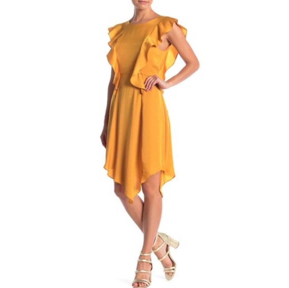 NEW BCBGeneration Ruffle Asymmetrical Dress